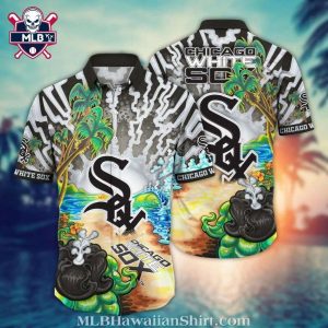 Vibrant Chicago White Sox Wave Graphic Tropical Hawaiian Shirt