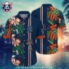 Sunset And Palm Tree silhouette Detroit Tigers Aloha Shirt