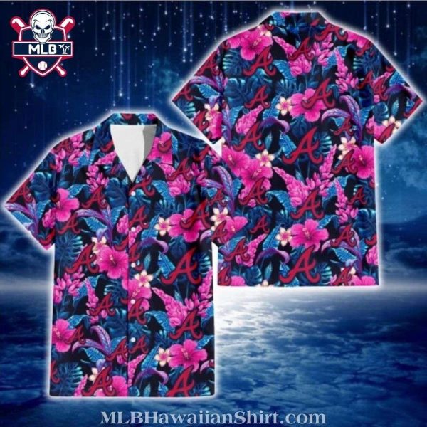 Vibrant Tropical Paradise Atlanta Braves Aloha Shirt