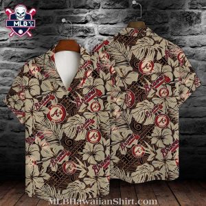 Vintage Braves Tropicana Brown Hawaiian Shirt – Floral Monochrome