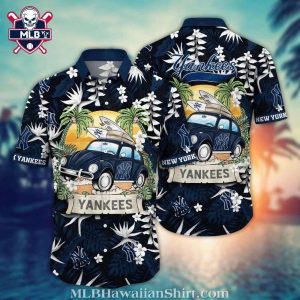 Vintage Car Tropical NY Yankees Hawaiian Shirt