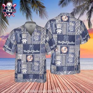 Vintage Tiki And Pineapple NY Yankees Hawaiian Shirt