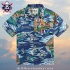 Texas Rangers Nautical Palm And Baseball Hawaiian Shirt