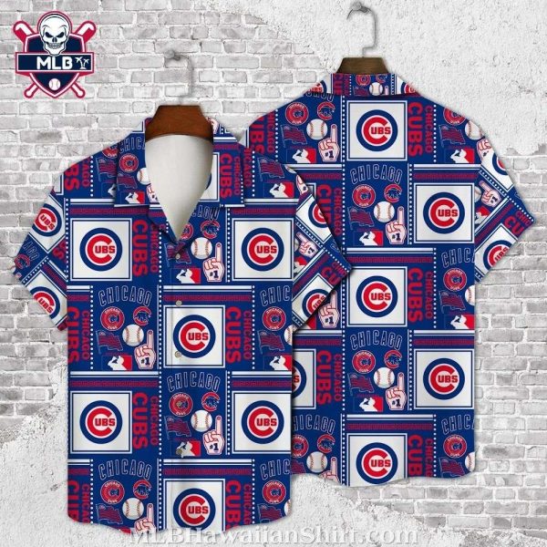 Vivid Chicago Cubs Insignia Blue and Red Hawaiian Shirt – Cubs Fan Tropical Wear