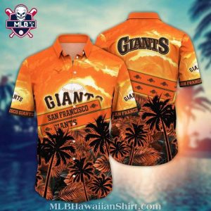 Vivid Orange Skyline SF Giants Hawaiian Shirt – Giants Tropical Hawaiian Shirt