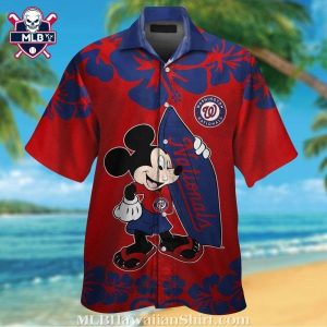 Washington Nationals Aloha Shirt – Mickey Mouse Surfboard Edition