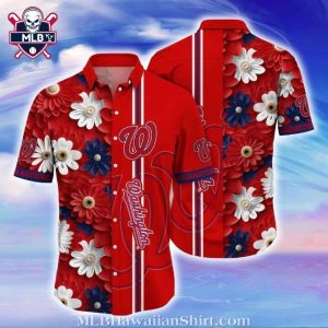 Washington Nationals Daisy Chain Aloha Shirt – Floral Pinstripe Perfection