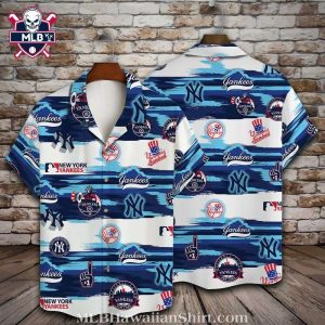 Yankees Logos Patriotic Emblems New York Yankees Hawaiian Shirt