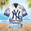 Yankees Flaming Skull Custom Name Hawaiian Shirt In Fiery Black And Brown