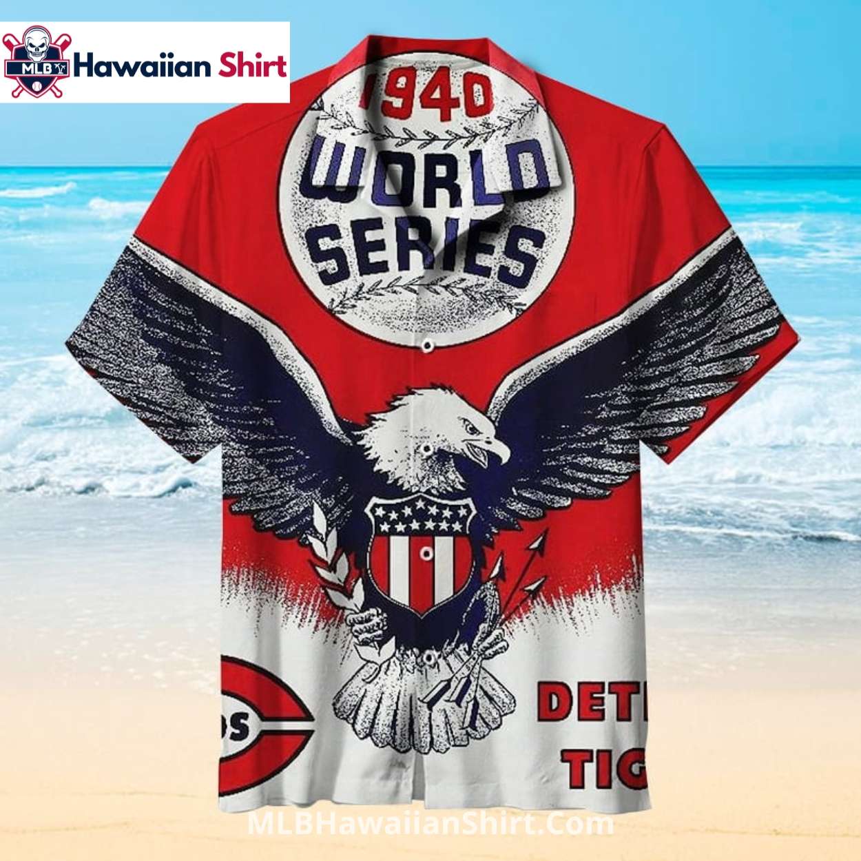 1940 World Series Eagle Cincinnati Reds Aloha Shirt Classic 1940 World Series Eagle Cincinnati Reds Aloha Shirt Classic