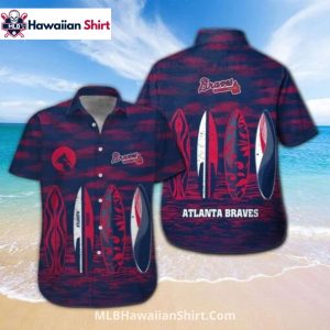 Atlanta Braves Surfboard Print Aloha Shirt
