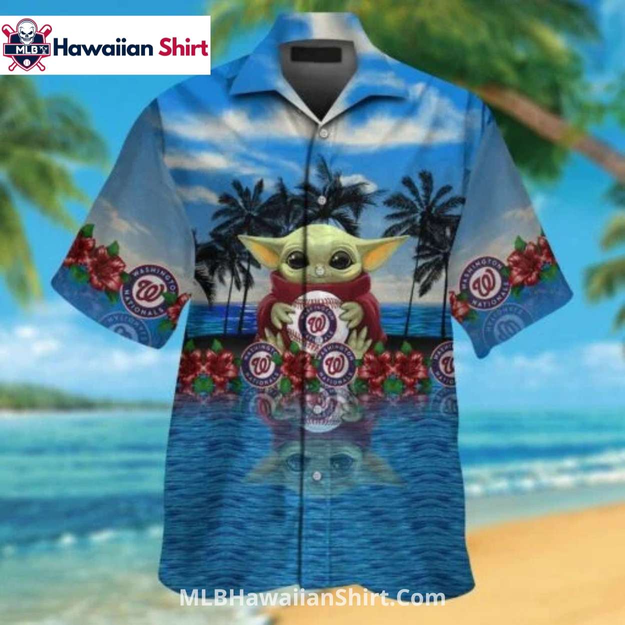 Baby Yoda Ocean Scene Washington Nationals Shirt Baby Yoda Ocean Scene Washington Nationals Shirt