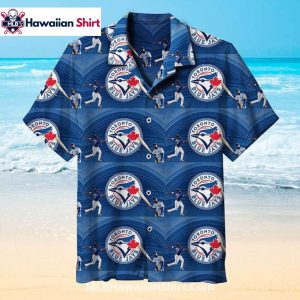 Baseball Action Scene Toronto Blue Jays Hawaiian Shirt