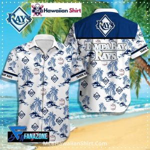 Baseball And Palm Tree Tampa Bay Rays Aloha Shirt Island Theme