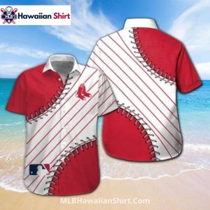 Baseball Stitch Pattern Boston Red Sox Hawaiian Shirt