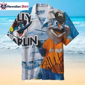 Billy Marlin Stadium Scene Miami Marlins Aloha Shirt