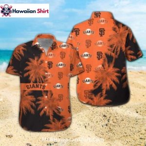 Black And Orange Palm SF Giants Hawaiian Shirt