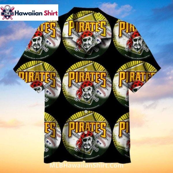 Black Circle Logo Pittsburgh Pirates Aloha Shirt Hawaiian