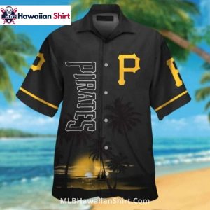 Black Sunset Silhouette Pittsburgh Pirates Hawaiian Shirt