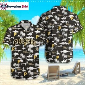 Black Tropical Island Pittsburgh Pirates Hawaiian Shirt