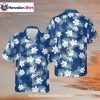 Blue Floral Print LA Dodgers Hawaiian Shirt With White Blossoms