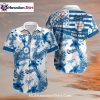 Blue Tropical Palm LA Dodgers Hawaiian Shirt With Gray Sleeves