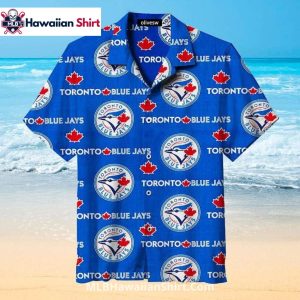 Blue Logo And Leaf Mix Toronto Blue Jays Aloha Shirt
