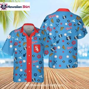 Blue Pizza And Baseball Chicago White Sox Aloha Shirt