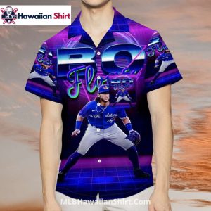 Bo Bichette Neon Art Toronto Blue Jays Hawaiian Shirt