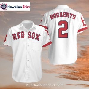 Bogarts Number 2 Red Sox Hawaiian Shirt With Jersey Look