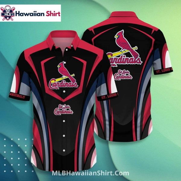 Bold Black And Red St. Louis Cardinals Aloha Shirt