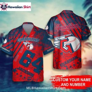 Bold Custom Cleveland Guardians Aloha Shirt With Number
