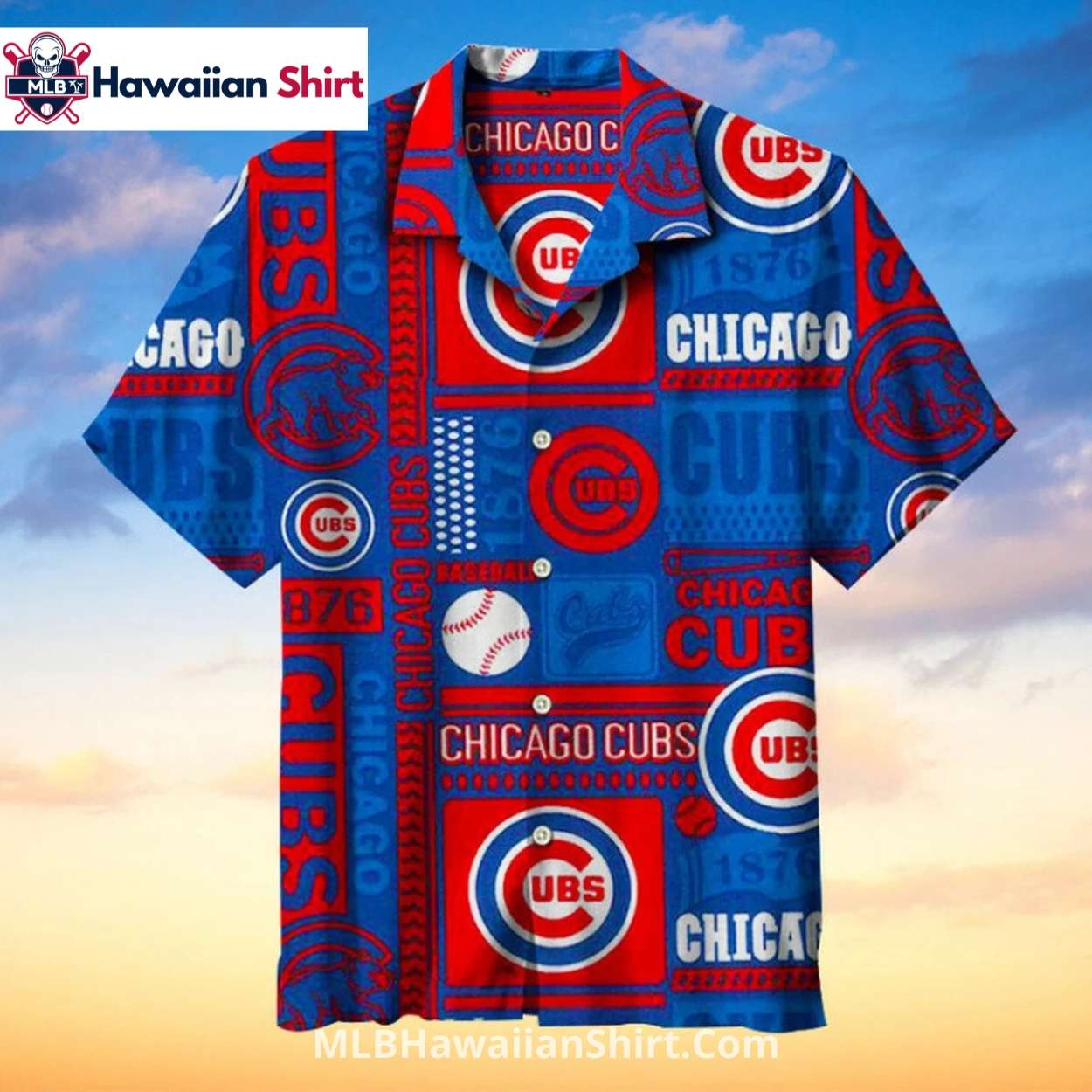 Bold Logo Pattern Cubs Hawaiian Shirt For Game Day Style Bold Logo Pattern Cubs Hawaiian Shirt For Game Day Style