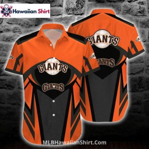 Bold Orange Graphic SF Giants Hawaiian Shirt
