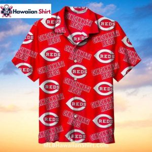 Bold Red All Over Print Cincinnati Reds Aloha Shirt
