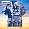 Blue Sketch Style LA Dodgers Hawaiian Shirt With Island Vibes