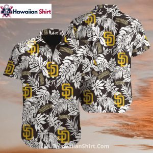 Bold Yellow SD Logo San Diego Padres Hawaiian Shirt