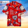 Bold Black And Red St. Louis Cardinals Aloha Shirt