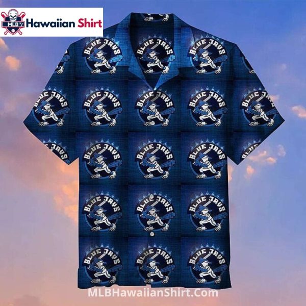 Cartoon Bird Player Pattern Toronto Blue Jays Aloha Shirt