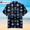 Bold Script Logo KC Royals Aloha Shirt Royal Blue Gold