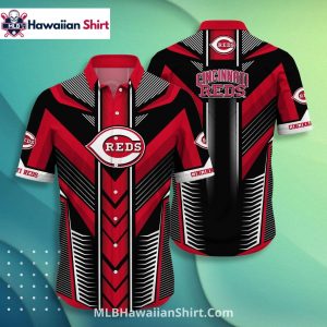 Chevron Black Red Stripes Cincinnati Reds Hawaiian Shirt Bold