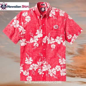 Classic Hibiscus Print Cincinnati Reds Hawaiian Shirt Retro