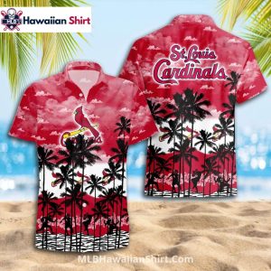 Classic Navy Floral Pattern Cardinals Hawaiian Shirt