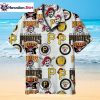 Custom Name White And Gold Palm Pittsburgh Pirates Aloha Shirt
