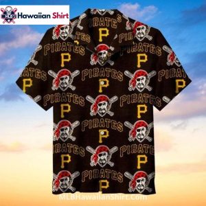 Classic Pirates Logo Pattern Pittsburgh Pirates Aloha Shirt
