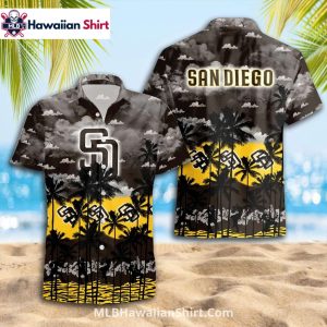Cloudy Sunset Scene San Diego Padres Aloha Shirt