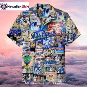 Collage Style Los Angeles Dodgers Aloha Shirt With Iconic Moments