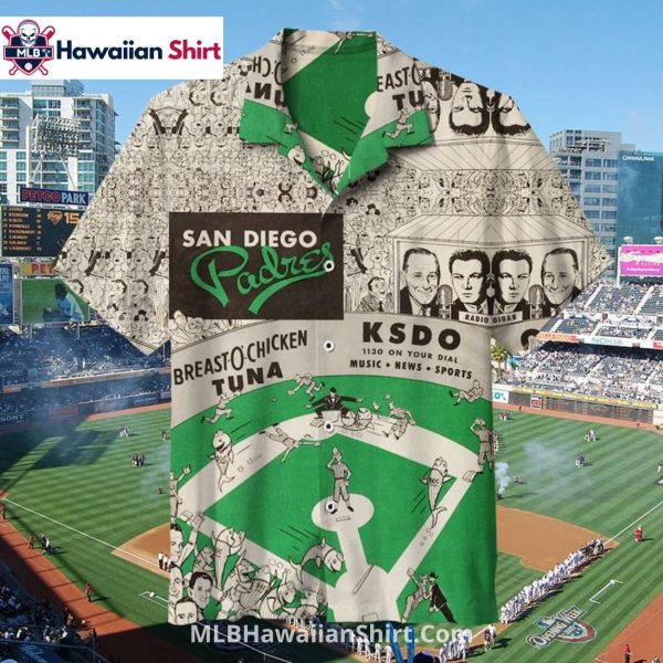 Comic Stadium Scene San Diego Padres Aloha Shirt