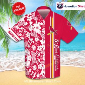 Custom Name Floral Red St. Louis Cardinals Aloha Shirt