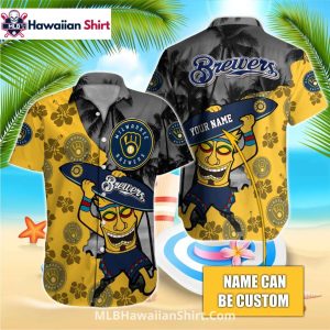 Custom Tiki Surfer Milwaukee Brewers Aloha Shirt Design